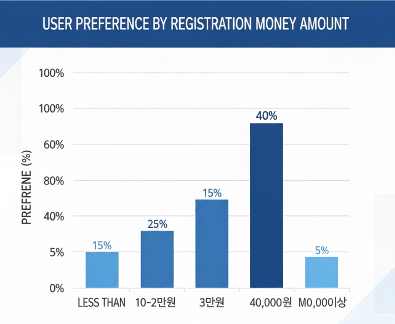 가입머니 금액별 이용자 선호도