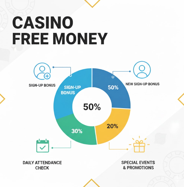 카지노 꽁머니 유형을 보여주는 인포그래픽