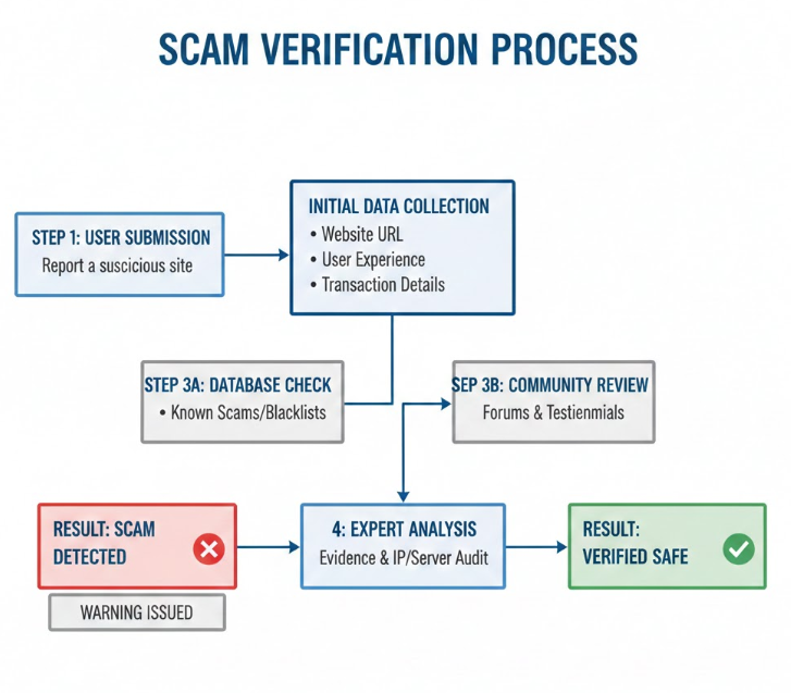 먹튀 검증 프로세스를 보여주는 플로우차트 