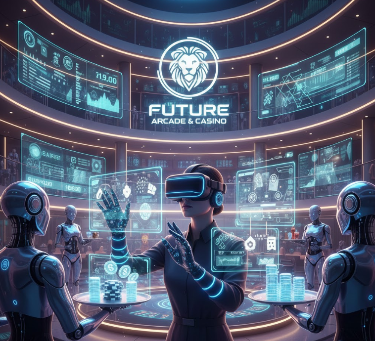 미래 카지노 트렌드를 상징하는 futuristic 이미지