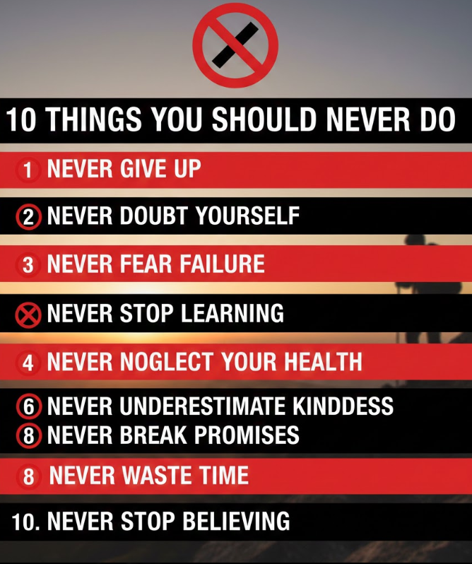 절대 하면 안 되는 10가지 절대 하면 안 되는 10가지